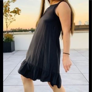 Anthro Aoyama Chintz Silk Pinafore Ruffled Dress